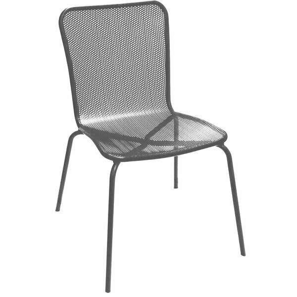 American Tables & Seating Dark Grey Powder-Coated Round Dot Metal Mesh Outdoor Chair 132ATS92G